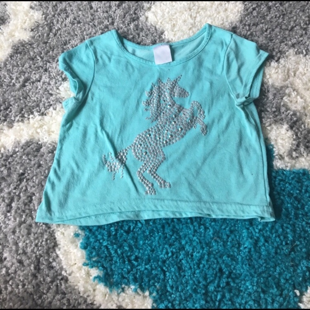 kids unicorn cropped tee